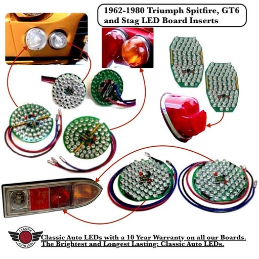 Triumph Spitfire/GT6/Stag 1962-1980 REAR LED Light boards